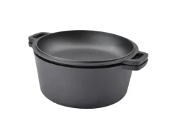 TAINO Grillzubehör|Smoker|Double Dutch Oven 6L Gusseisen Deckel Allzweck-Kochtopf Schmortopf Dopf