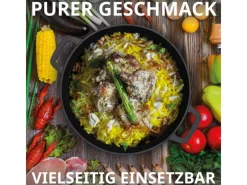 TAINO Grillzubehör|Smoker|Double Dutch Oven 6L Gusseisen Deckel Allzweck-Kochtopf Schmortopf Dopf