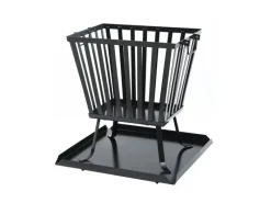 Feuerkorb Eckig Mit Funkenschutz Unterlage Garten Outdoor Stahl Schwarz*TAINO Hot