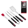 TAINO Campingzubehör|Smoker|Grillbesteck Set 4 tlg Zubehör Grillzubehör Edelstahl Silikon BBQ Griller
