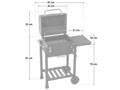 Hero Holzkohlegrill Smoker BBQ Grillwagen Grillkamin Standgrill Räucherofen*TAINO