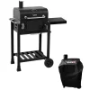 TAINO Smoker|Hero Holzkohlegrill Set Mit Haube Smoker BBQ Grillwagen Grillkamin Standgrill Räucherofen