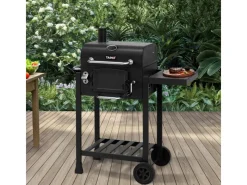 TAINO Smoker|Hero Holzkohlegrill Set Mit Haube Smoker BBQ Grillwagen Grillkamin Standgrill Räucherofen