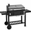 Hero XXL Smoker BBQ Grillwagen Holzkohlegrill Grill Räucherofen Schwarz*TAINO Discount