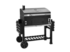 Hero XXL Smoker BBQ Grillwagen Holzkohlegrill Grill Räucherofen Schwarz*TAINO Discount