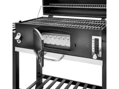 Hero XXL Smoker Set Mit Haube BBQ Grillwagen Holzkohlegrill Grill Räucherofen Schwarz*TAINO Sale