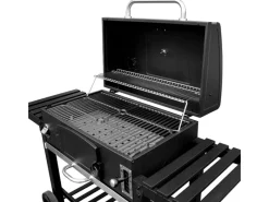Hero XXL Smoker Set Mit Haube BBQ Grillwagen Holzkohlegrill Grill Räucherofen Schwarz*TAINO Sale