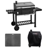 TAINO Smoker|Hero XXL Smoker Set Mit Haube Grillplatte BBQ Grillwagen Holzkohlegrill Grill Räucherofen