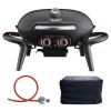 Kenai Set Gasgrill Abdeckhaube Gasdruckminderer Klein Tischgrill Outdoorküche Aluguss Schwarz*TAINO Discount