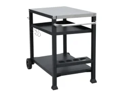 Nikan Grillwagen Grilltisch Rollwagen Grillständer Klein Mit Rollen Outdoor Balkon Garten Terrasse Schwarz*TAINO Outlet