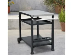 Nikan Grillwagen Grilltisch Rollwagen Grillständer Klein Mit Rollen Outdoor Balkon Garten Terrasse Schwarz*TAINO Outlet