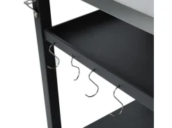 Nikan Grillwagen Grilltisch Rollwagen Grillständer Klein Mit Rollen Outdoor Balkon Garten Terrasse Schwarz*TAINO Outlet