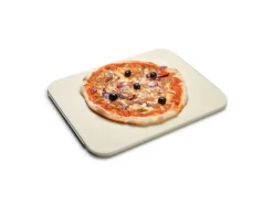 TAINO Grillzubehör|Pizzastein Mit Servierblech Grillzubehör Holzkohlegrill Gasgrill Backofen Cordierit Aluminium