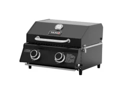 Platinum Compact Dark Tischgrill 2 Brenner Gasgrill Edelstahl Kompakt Camping BBQ*TAINO Best