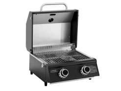 TAINO Tischgrills|Gasgrills|Platinum Compact Dark Set Haube Regler Tischgrill 2 Brenner Gasgrill Kompakt Camping BBQ