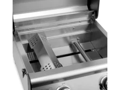 TAINO Tischgrills|Gasgrills|Platinum Compact Set Tischgrill Abdeckhaube Gasdruckminderer 2 Brenner Gasgrill Edelstahl