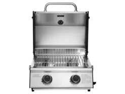 TAINO Tischgrills|Gasgrills|Platinum Compact Tischgrill 2 Brenner Gasgrill Edelstahl Kompakt Camping BBQ