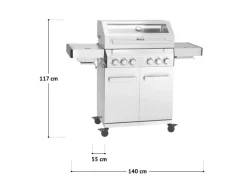 TAINO Gasgrills|Platinum Yamara 4+2 Gasgrill Edelstahl 4 Brenner Sear-Burner Backburner