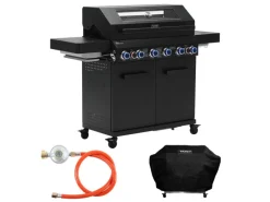 Platinum Yamara Dark 6+2 Gasgrill Set Mit Haube Stahl 6 Brenner Sear-Burner Backburner*TAINO Sale