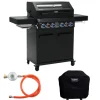 Platinum Yamara Dark 4+2 Set Mit Haube Gasgrill Stahl 4 Brenner Sear-Burner Backburner*TAINO Sale