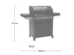 Platinum Yamara Dark 4+2 Set Mit Haube Gasgrill Stahl 4 Brenner Sear-Burner Backburner*TAINO Sale