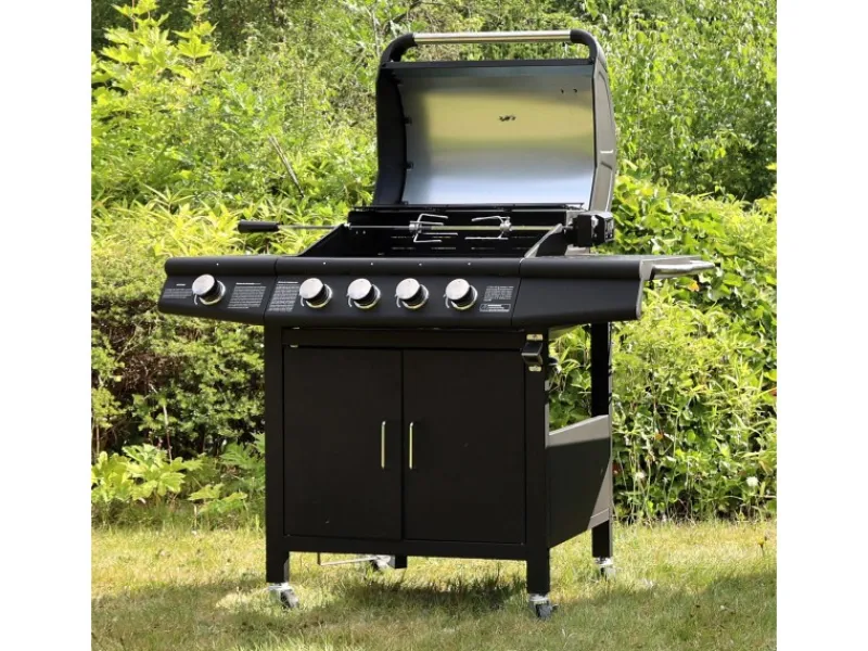 TAINO Grillzubehör|Red 4+1/6+1 Elektrischer Drehspieß Für Gasgrill Rotisserie-Set Grillspieß