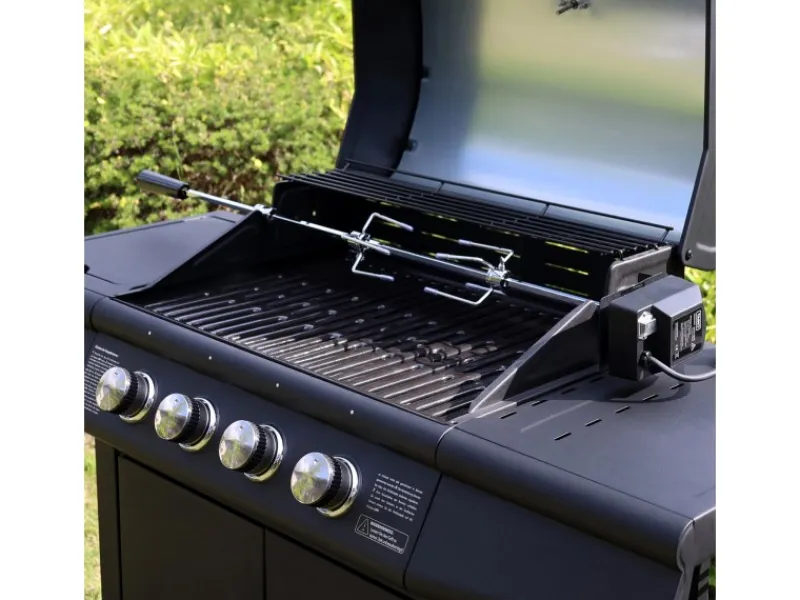 TAINO Grillzubehör|Red 4+1/6+1 Elektrischer Drehspieß Für Gasgrill Rotisserie-Set Grillspieß
