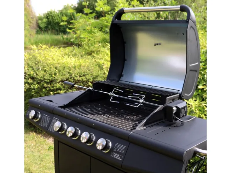 TAINO Grillzubehör|Red 4+1/6+1 Elektrischer Drehspieß Für Gasgrill Rotisserie-Set Grillspieß