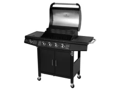 TAINO Gasgrills|Red 4+1 Gasgrill Grillwagen BBQ Edelstahl-Brenner Gas-Grill Schwarz
