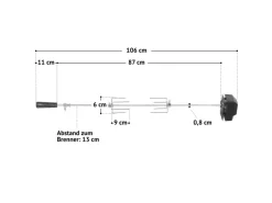 TAINO Gasgrills|Red 4+1 Gasgrill Set Mit Drehspieß Grillwagen BBQ Edelstahl-Brenner Gas-Grill Schwarz