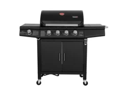 TAINO Gasgrills|Red 4+1 Gasgrill Set Mit Drehspieß Grillwagen BBQ Edelstahl-Brenner Gas-Grill Schwarz