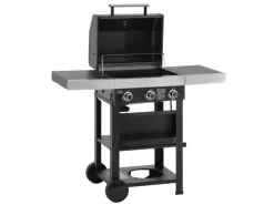 Wabaya 3+0 Gasgrill Grillwagen 3 Brenner Sear-Burner Schwarz Matt*TAINO Discount