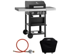 Wabaya 3+0 Gasgrill Grillwagen 3 Brenner Sear-Burner Schwarz Matt Mit Abdeckhaube*TAINO New