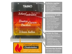 TAINO Gasgrills|Xxl Hochleistungsgrill Gas bis 800°C Mit Pizzastein Edelstahl Silber