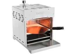 TAINO Gasgrills|Xxl Hochleistungsgrill Gas bis 800°C Mit Pizzastein Edelstahl Silber