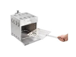 TAINO Gasgrills|Xxl Hochleistungsgrill Gas bis 800°C Mit Pizzastein Edelstahl Silber