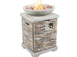 Teamson Home 50 cm Garten Faux Stein Propan Gas Feuerstelle Grau* Hot