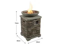 Teamson Home 50 cm Garten Faux Stein Propan Gas Feuerstelle Grau* Hot