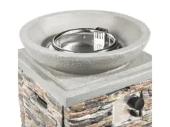 Teamson Home 50 cm Garten Faux Stein Propan Gas Feuerstelle Grau* Hot