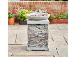 Teamson Home 50 cm Garten Faux Stein Propan Gas Feuerstelle Grau* Hot