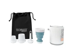 Technaxx Wassersport|Brunnenpumpe|Mini-Akku-Luftpumpe TX-261 mit LED-Licht-Funktion Weiß