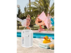 Technaxx Wassersport|Brunnenpumpe|Mini-Akku-Luftpumpe TX-261 mit LED-Licht-Funktion Weiß
