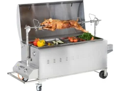 Tepro Gasgrills|Gasgrill Columbus Spanferkelgrill inkl. Motor Edelstahl mit 2 Brennern