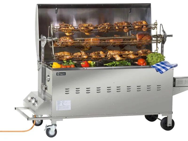 Tepro Gasgrills|Gasgrill Columbus Spanferkelgrill inkl. Motor Edelstahl mit 2 Brennern