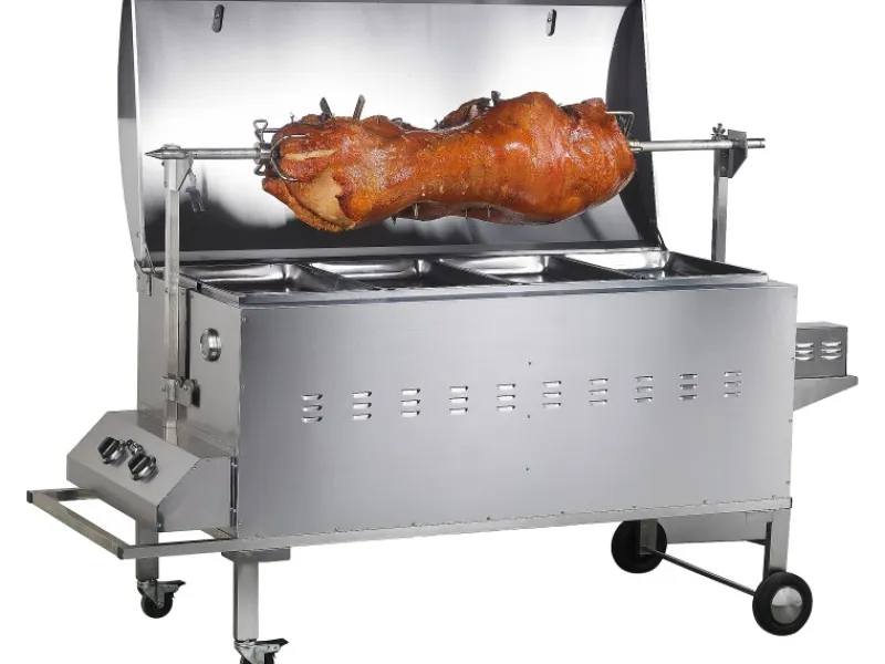 Tepro Gasgrills|Gasgrill Columbus Spanferkelgrill inkl. Motor Edelstahl mit 2 Brennern