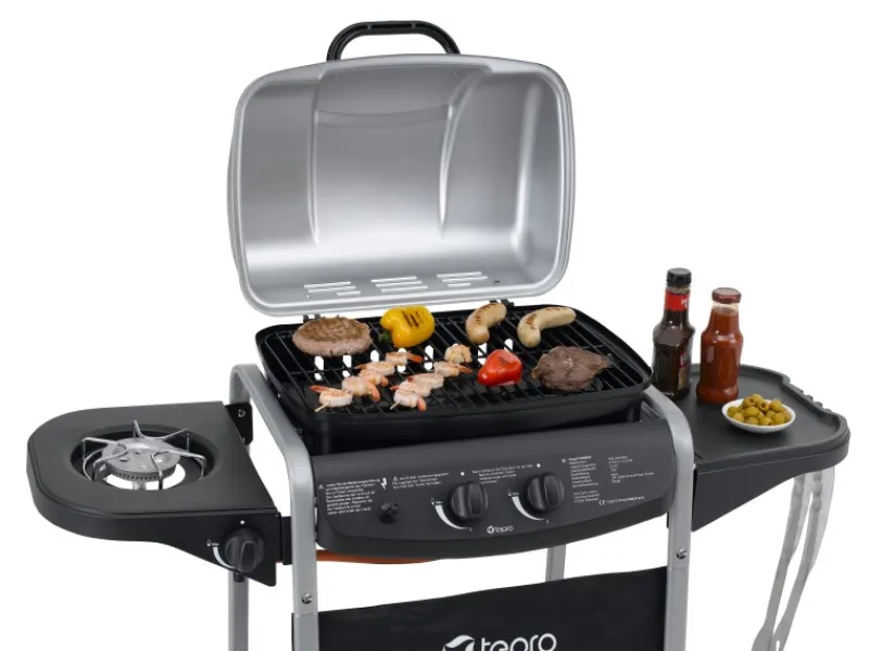 Tepro Gasgrills|Gasgrill Fremont 112 x 96,5 x 52 cm (B x H x T) Schwarz/Silber