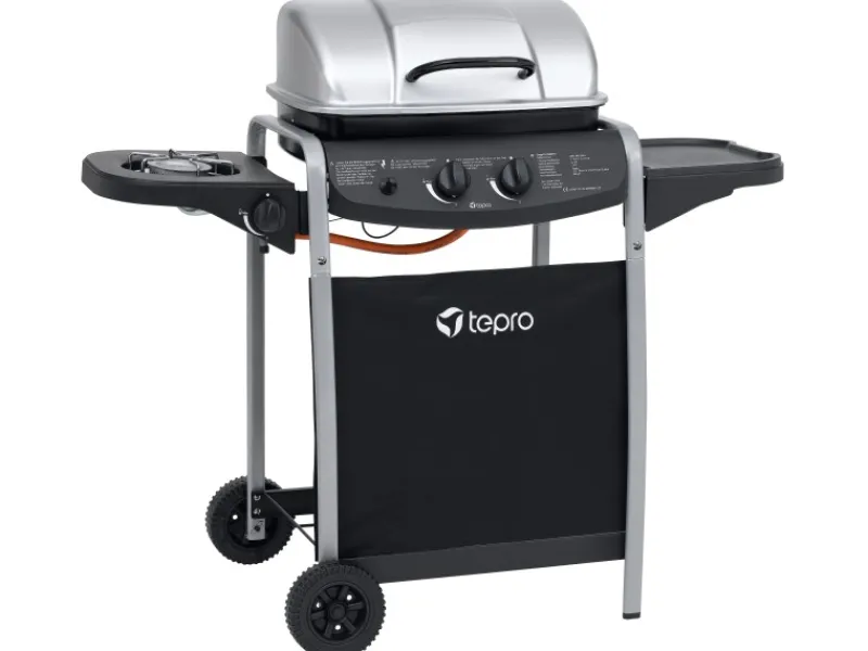 Tepro Gasgrills|Gasgrill Fremont 112 x 96,5 x 52 cm (B x H x T) Schwarz/Silber