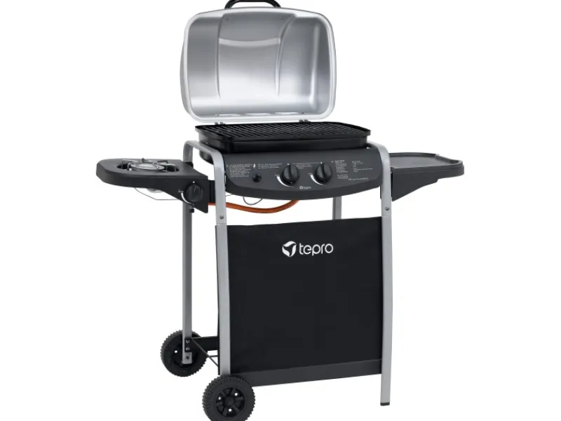 Tepro Gasgrills|Gasgrill Fremont 112 x 96,5 x 52 cm (B x H x T) Schwarz/Silber