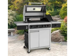Gasgrill Keansburg mit Seitenkocher Schwarz-Edelstahl*Tepro