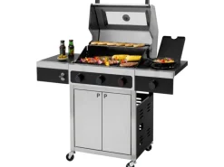 Tepro Gasgrills|Gasgrill Keansburg 3 mit Seitenbrenner Schwarz-Edelstahl